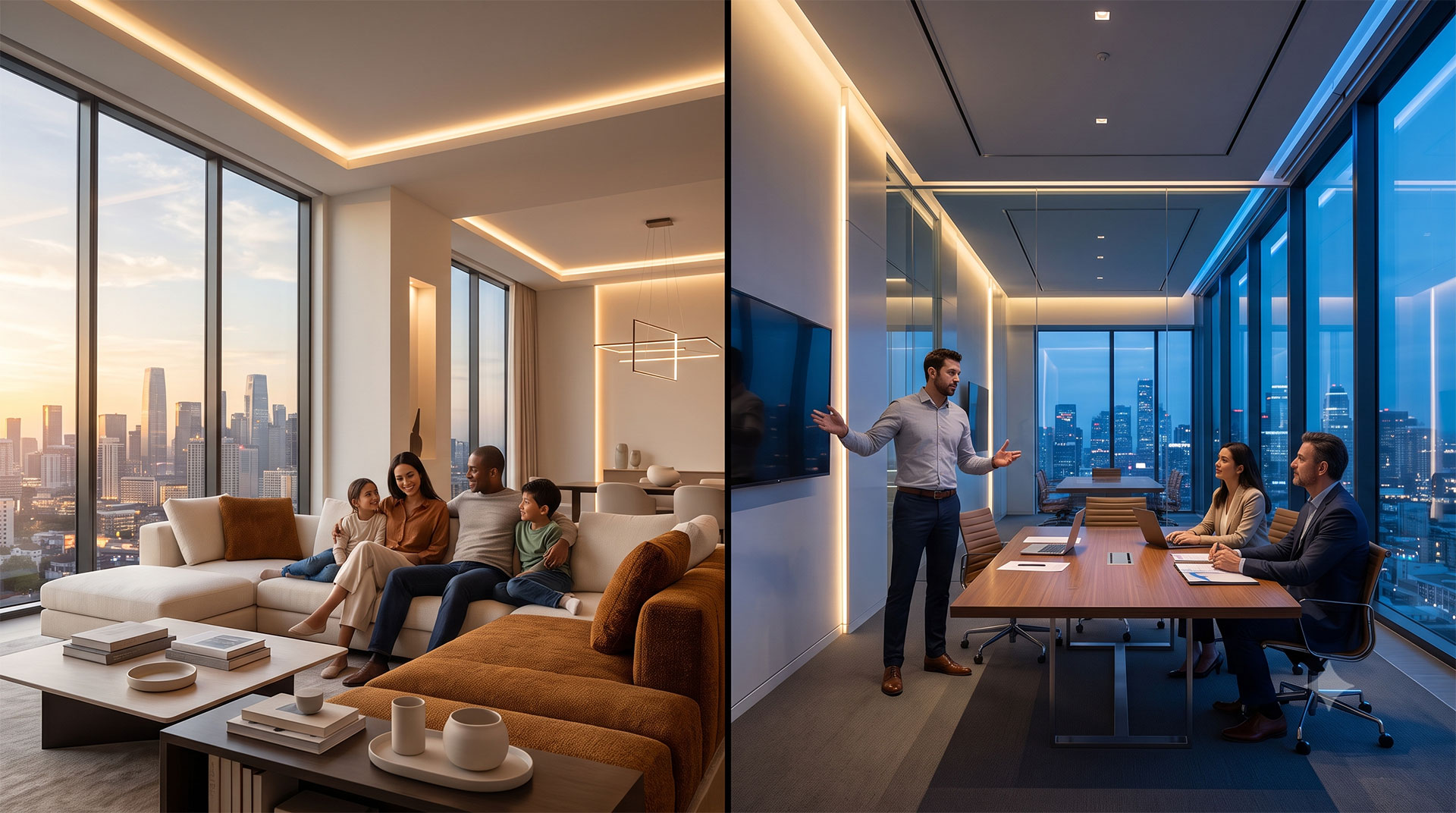 Ambientes residencial e corporativo